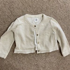 Gap gold crop cardigan